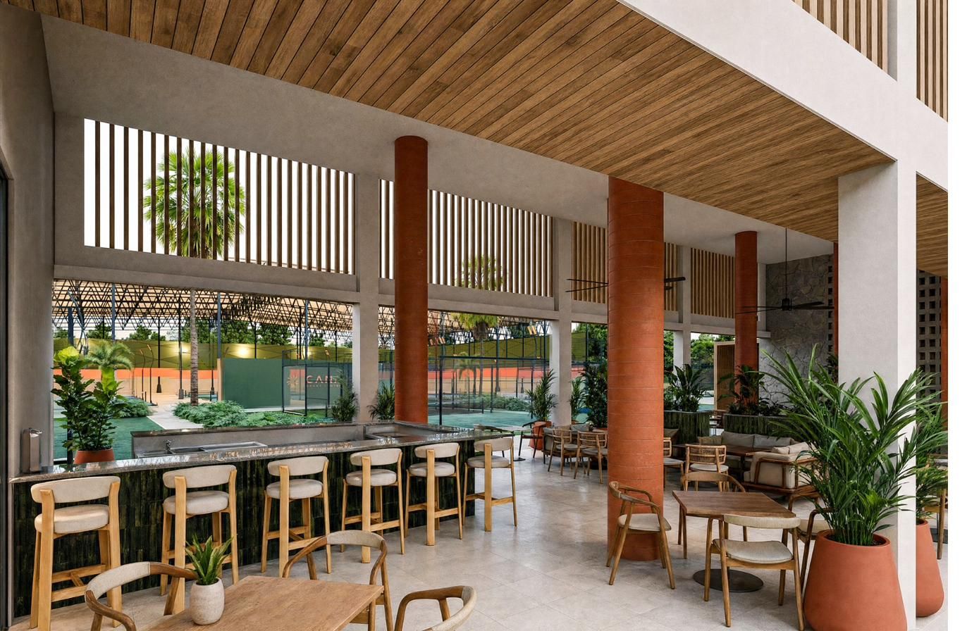 Bar and terrace at the clubhouse