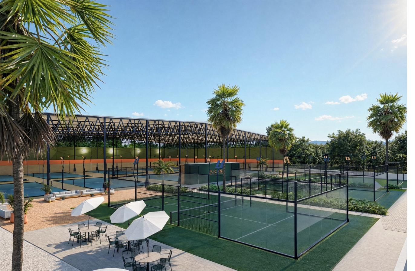 Outdoor padel courts at Cana Sport Center